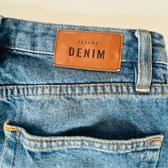 Sezane Brut Sexy Jeans 27 High Rise Straight Leg Button Fly Blue Designer Women - Picture 6 of 12